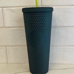 3 for $25- STARBUCKS MATTE GREEN VENTI STUDDED TUMBLER replacement straw nwt